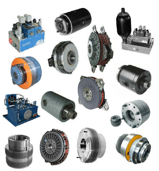 Embragues, frenos y combinaciones freno embrague, neumáticos, mecánicos e hidráulicos